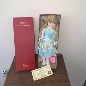 Vintage Brinn’s 1986 “Yvette” porcelain collectible 16” Dolll
